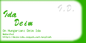 ida deim business card